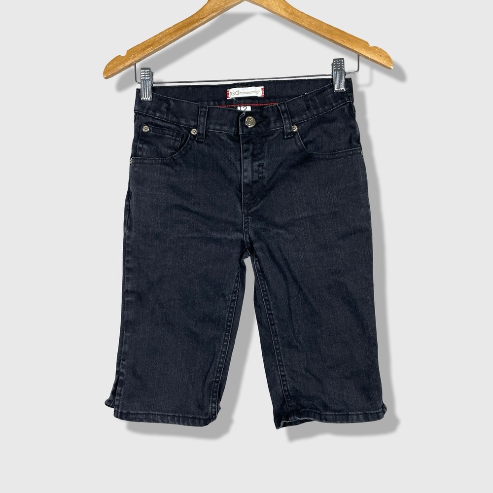 Red‎ by Marc Ecko Denim Shorts Kids 12 Black Butterfly Embroidered Y2K Cute